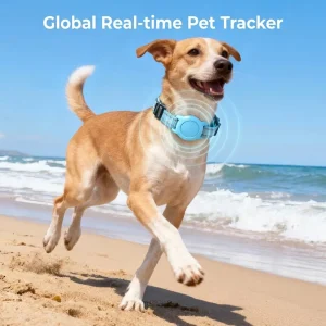 Pet Tracker Smart Tracker Collar for Cats and Dogs with IP68 Waterproof and 1 Year Battery Life Works with Find My and Find Hub