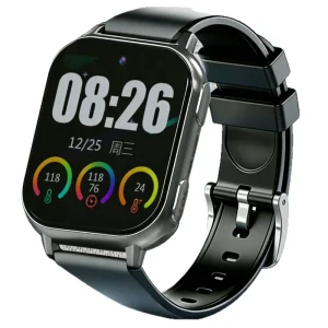 Phone Watch SIM Card Slot GPS Tracker Blood Pressure Monitor Silicone Rubber Lightweight 50g for Elderly Adults Sports Men