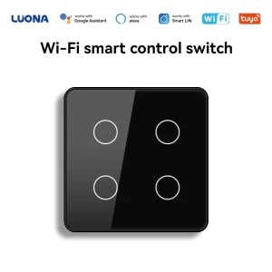 Plastic Frame Tempered Glass Smart Switch 1/2/3/4 Gang WiFi Zigbee Touch Wall Switch Alexa Google Home Smart Home Module