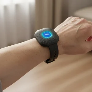 Plastic Waterproof Senior Smart WiFi SOS Bracelet for Elderly with USB Rechargeable Battery and 50-100m Detection Range