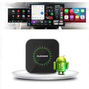 PlayAiBox Qualcomm 6115 Android Box 4G + 64GB CarPlayAndroid 15 Tbox with a Large Number of Apps, AI Video Box, Wireless Adapter