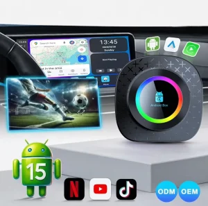 Playaibox Android 15 Carplay Android Auto Stereo Video Car Adapter Ai Car Play Box 4G+32GB Universal Module Wireless Car Play