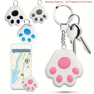 Playpal Mini Fashion Cute Smart Dog Pets BT 5.0 GPS Tracker Anti lost Alarm Tag Wallet Key Finder Locator Work IOS and Android