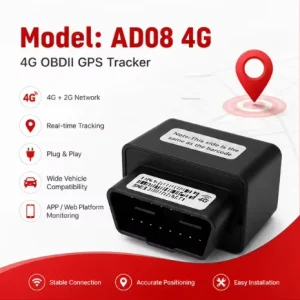 Plug and Play OBD2 GPS Tracker 4G Vehicle Tracking Device for Fleet Management Real Time Tracking and Security Alerts