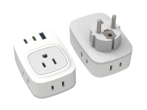 Plug with Socket 4 Outlets with 3 USB Ports(1 A 2C)