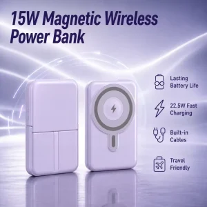 Portable 10000mAh Magnetic Wireless Charger 22.5W Fast Charge with Phone Holder OEMODM Source Factory Support Custom LOGO B2B