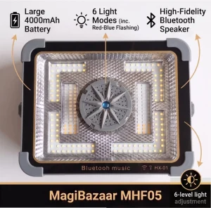 Portable 2-in-1 Rechargeable RGB LED Flood Lamp High Brightness Solar Powered Outdoor Floodlight Work Light Smart MHF05 Light