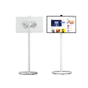 Portable 27-Inch Touch Screen Monitor Smart TV Digital Signage Android 13 4K All-Metal Floor Stand Animation Shopping Mall