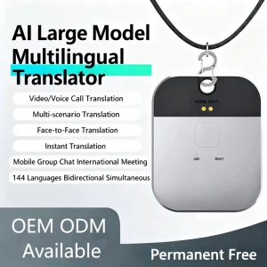 Portable AI Smart Translator Device 144 Languages Two Way Simultaneous Translation for Meetings Travel Group Chat
