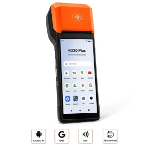 Portable Android POS Terminal with NFC Payment Built in 58mm Receipt Printer R330 Plus