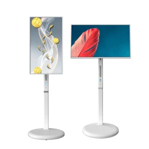 Portable Android Smart Display Screen Rechargeable Lcd Stand Waterproof Touch Monitor White Mini Tv Portable
