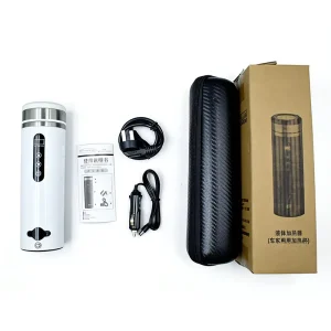 Portable Car Electric Heating Mug 400mL 12V 24V Touch Screen Control Stainless Steel Fast Boiling Smart Travel SUV Coffee