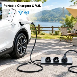 Portable EV Charger 3.5kW 16A EVSE Electric Car Charger V2L Discharger Type 2 Type 1 GBT Tuya APP OEM ODM Custom Plug