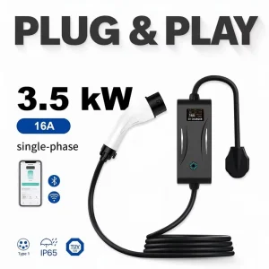 Portable EV Charger 3.5kW 7kW Type1 Type2 GB T Smart APP Wi Fi Schedule CE TUV