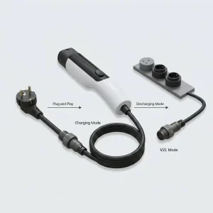 Portable EV Charger V2L Discharger 3.5kW 16A 240V Mode 2 EVSE Electric Car Charger Vehicle to Load Type 2 Type 1 GB T APP Control