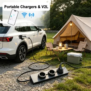 Portable EV Charging Cable 3.5kW 16A 240V Mode 2 EVSE Charger Electric Car Charger V2L Discharger Type 2 Type 1 GB/T Custom Plug