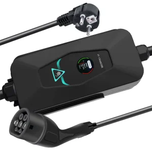 Portable EVSE Type2 7Pin Charging Cable, 3.5kW/7kW/11kW/22kW, Bluetooth APP Timed Charging, IP54 for EU EV Users
