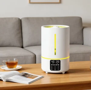 Portable Electric 5L Ultrasonic Humidifier Humidistat Aromatherapy Essential Oil Color Changing LED Night Light <30dB Hotel