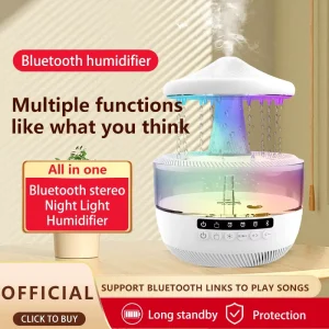 Portable Electric Mini Ultrasonic Air Humidifier Diffuser Speaker Eco-Friendly Plastic 30dB Quiet for Household Hotel Car