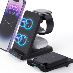 Portable Foldable 3 In 1 Wireless Charger 15W Fast Charging Station Multi Devices Charging Stand For iPhone 18
