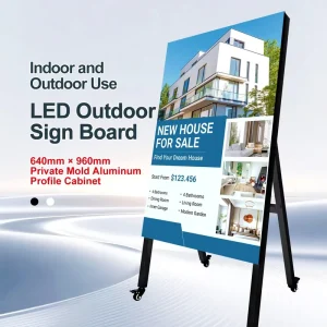 Portable Indoor Event Rental LED Screen Wheeled Floor Standing Digital Advertising Totem