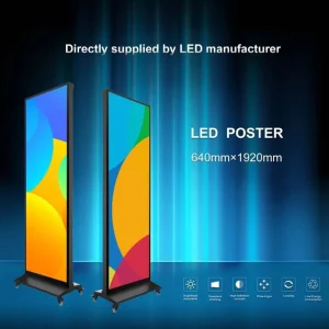 Portable LED Poster Display P1.25 P1.53 P1.86 P2.5 Foldable Floor Standing Advertising Screen with Wheels