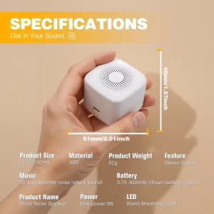 Portable Mini Smart Health Device White Noise Machine with Baby Safe Volume Limiter