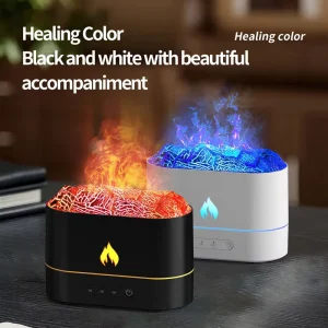 Portable Mini Ultrasonic Humidifier 0.5L Plastic Volcano Blast Flame Lava Crack Desk Essential Oil Aroma Household 1 Year