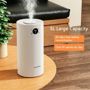 Portable Plastic Electric Ultrasonic CE Certified Aromatherapy Humidifier With Air Humidistat 5L Capacity Tabletop Home Use