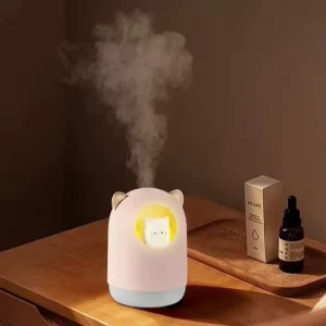 Portable Plastic Ultrasonic Cool Mist Humidifier Humidistat Color Changing Light USB-Powered Low Noise <36dB for Household