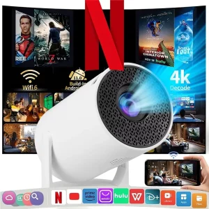 Portable Projector 1080P Android Smart WiFi Bluetooth for Home Cinema Bedroom Outdoor Movie Camping Travel