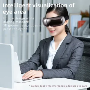 Portable Smart 3D Foldable Electric Eye Massager Visible Vision Window Air Pressure Vibration Heat Therapy Protein Leather