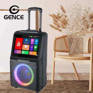 Portable Smart Display Speaker Wireless Audio Home KTV Speaker with LED Light FM TF Card USB for Party Camping