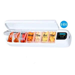 Portable Smart Electronic PP Pill Box with Timed Alarm and Seven Days Reminder Multifunctional Mini Medicine Storage