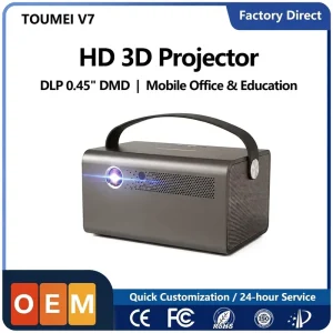 Portable Smart Projector Fully Sealed Optical Engine Handle Design Mobile Office Education 4K Ready Android Projector Supplier