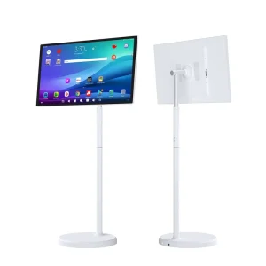 Portable Smart TV Mobile Display Rotatable New Design Digital HD Mini 24 Inch Touch Screen White Cabinet