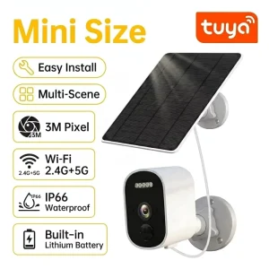 Portable Solar Panel Battery Powered Indoor Mini Outdoor Security Small Wifi Cameras with Solar Panel