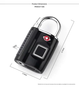 Portable TSA550 TSA Approved Smart Lock Zinc Alloy Fingerprint Padlock for Backpack Suitcase and School Dormitory