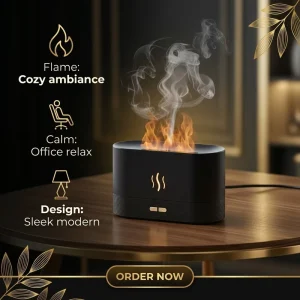 Portable USB Manufacturer Ultrasonic Humidifier Flame Aroma Essential Oil Diffuser Household Use for Home Hotel Car