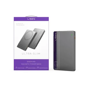 Portable Ultra thin Magnetic Power Bank With Built In Cable 5000mAh Fast Charging Power Bank for Travel Outdoor Use