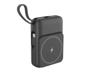 Portable Wireless Charger 10000mAh Built in Cable 22W PD PPS 4 Output USB C A LED Display Power Bank for Travel and Business