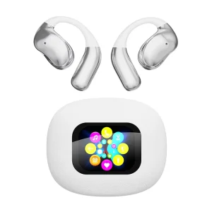 Portable Wireless HiFi Earphones LCD Full Color Touch Screen Digital Display AI Translator Earhook Design Latest Headphones