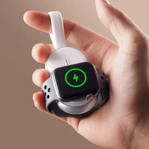 Portable Wireless Keychain Charger for Apple Watch Series 10 9 8 7 SE Ultra 1200mAh Power Bank for Travel