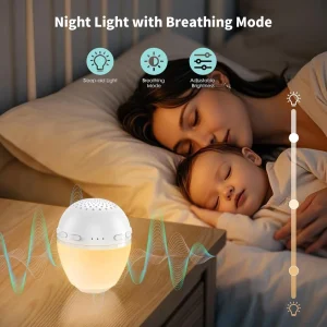 Portable Wireless Speaker Smart Auto Cry Detection Newborn Baby Sleep Machine White Noise Night Light