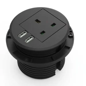 Power Grommet Strip Extension Lead Sofa Recessed Socket Desktop Embedded Plug with Socket with USB Charger for Furniture Home