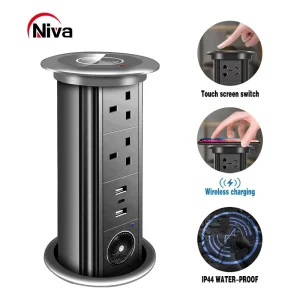 Power Outlet Pop up Socket Desktop Socket Kitchen Smart Plug With USB and Wireless Charging Desktop