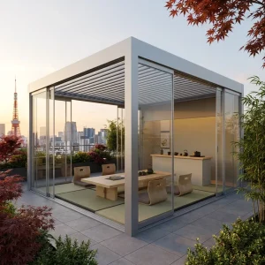 Premium Eco-Friendly Glass House Aluminum Pergola Sliding Doors Luxury Solarium Sunroom for Balcony Home Office Garden
