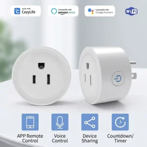 Premium WiFi Smart Plug Power Statistics APP Control Voice Assistant Timer Function Energy Saving for Household Automation