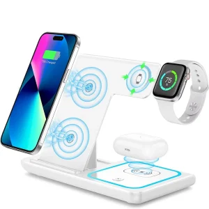 Price Magnet 15W Fast Wireless Charger Stand 3 In 1 Desktop Charging Station Type C QC3.0 For Mobile Phone