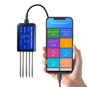 Professional 8 in 1 Wireless Soil NPK Tester Mobile App Connect pH EC Temp Moisture Sensor Meter for Agriculture Greenhouse